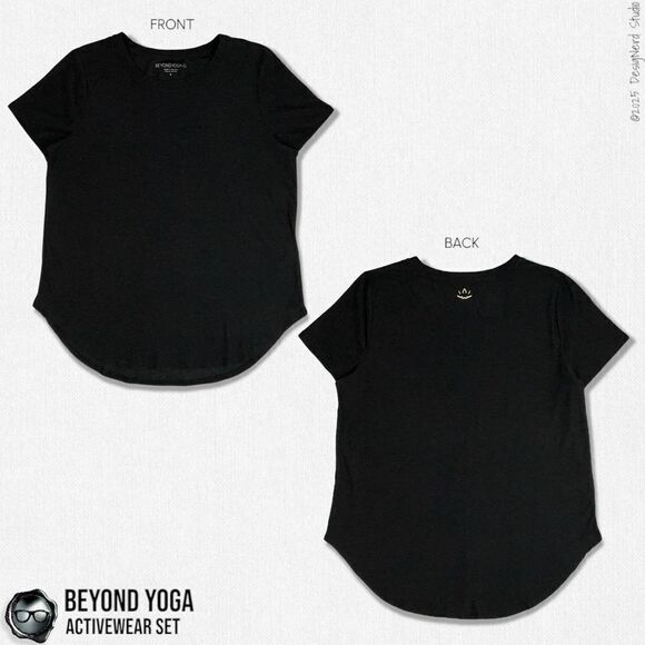 BEYOND YOGA SPACEDYE SET: ON THE DOWN LOW TEE + MIDI LEGGINGS IN DARKEST NIGHT M - Picture 3 of 15